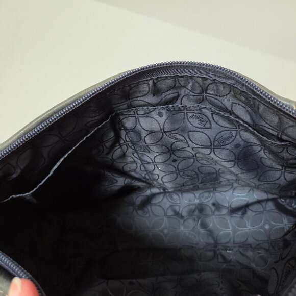 Fossil Purse Gray Blue Leather Hobo Boho Shoulder Bag PATINA FADE - Picture 10 of 16